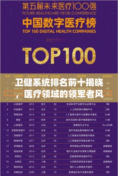 卫健系统排名前十揭晓，医疗领域的领军者风采展示
