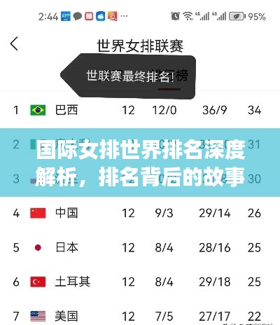 国际女排世界排名深度解析，排名背后的故事与数据揭秘