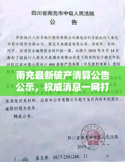 南充最新破产清算公告公示，权威消息一网打尽！