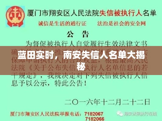 蓝田实时,南安失信人名单大揭秘