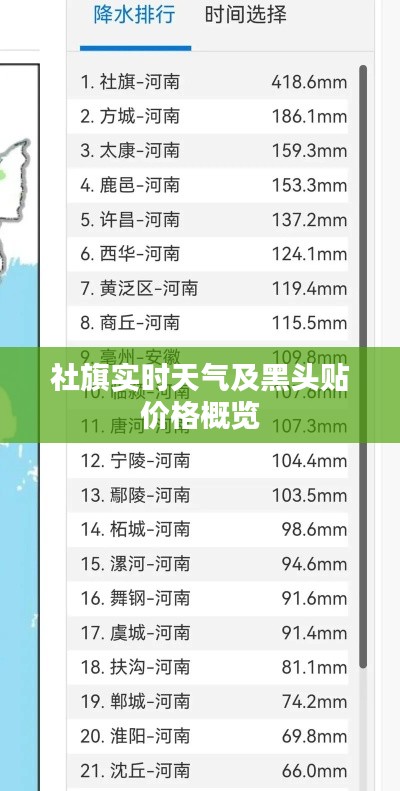 社旗实时天气及黑头贴价格概览