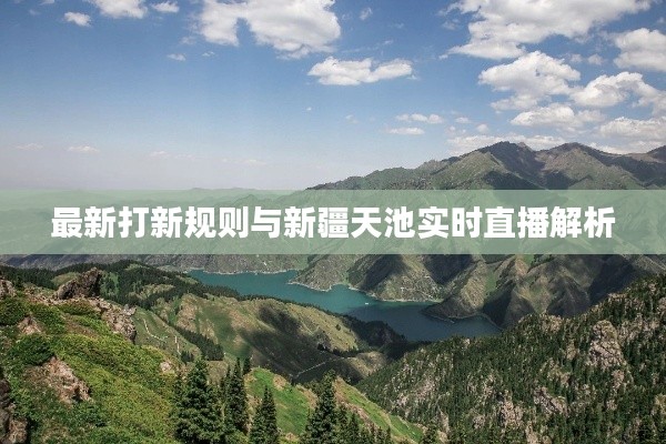 最新打新规则与新疆天池实时直播解析