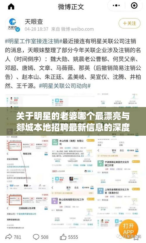 关于明星的老婆哪个最漂亮与郯城本地招聘最新信息的深度解析