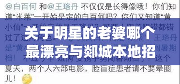 关于明星的老婆哪个最漂亮与郯城本地招聘最新信息的深度解析