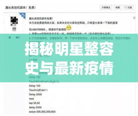 揭秘明星整容史与最新疫情动态,一线资讯深度解密