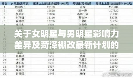 关于女明星与男明星影响力差异及菏泽棚改最新计划的分析
