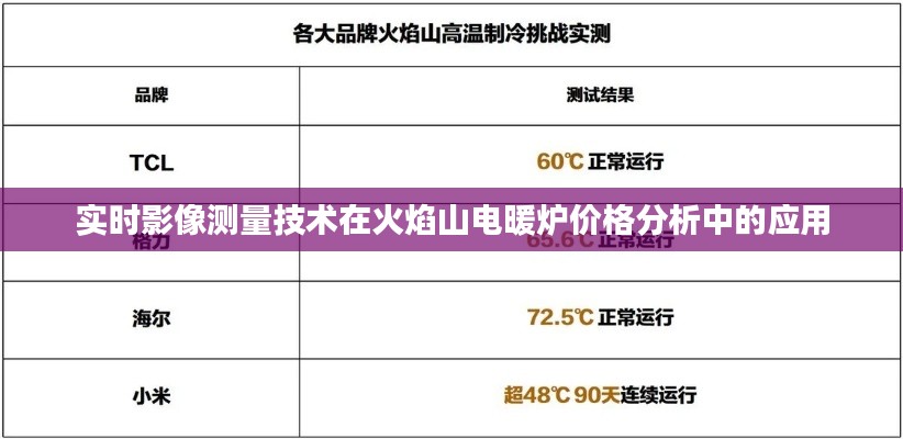 实时影像测量技术在火焰山电暖炉价格分析中的应用