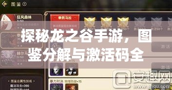 探秘龙之谷手游，图鉴分解与激活码全攻略