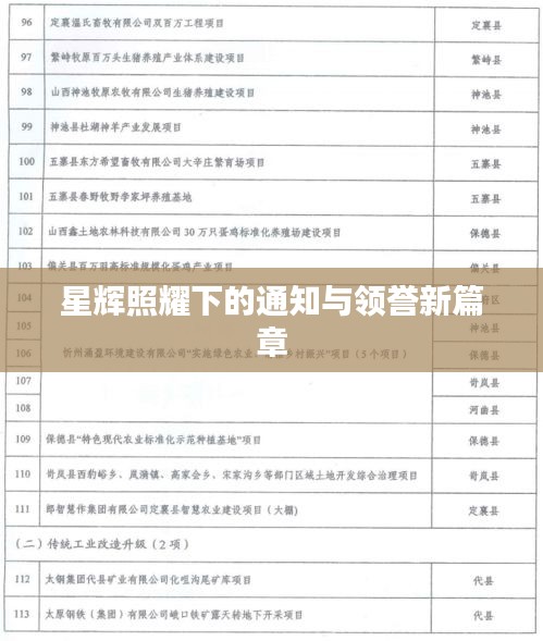 星辉照耀下的通知与领誉新篇章
