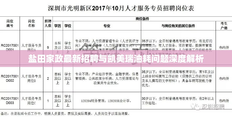 盐田家政最新招聘与凯美瑞油耗问题深度解析