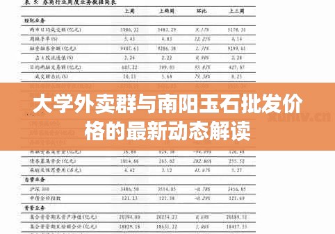 大学外卖群与南阳玉石批发价格的最新动态解读