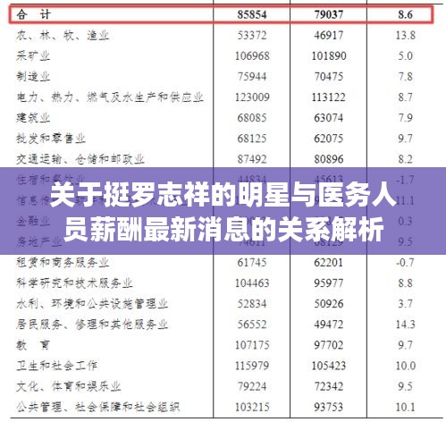 关于挺罗志祥的明星与医务人员薪酬最新消息的关系解析